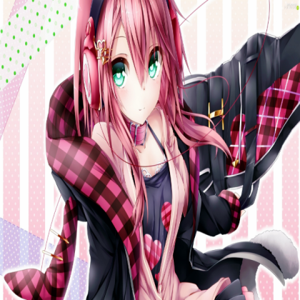 anime-girl-hair-pink-headphones Roblox decal