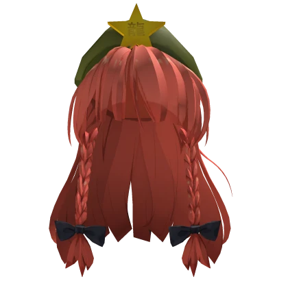 Hong Meiling Hair Cute Red Chinese Girl Twin Braid | Roblox Item