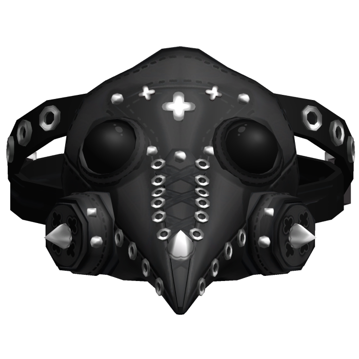 Cute Goth Plague Doctor Laced Up Mask Black