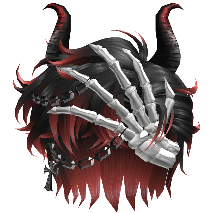 HALLOWEEN GOTH DEVIL SKELETON HAND RED OMBRE HAIR