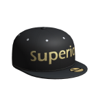 black superior fitted cap