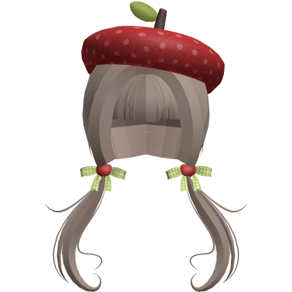 Ash Brown Wispy Heart Igari Apple Tails w Beret Roblox item