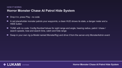 Horror Monster Chase AI Patrol Hide System preview 4