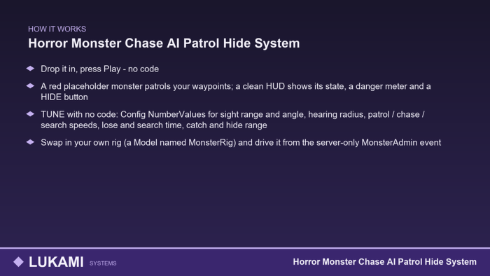 Horror Monster Chase AI Patrol Hide System preview 4