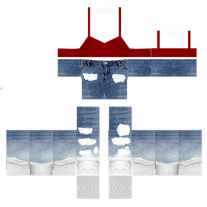 Cute Red Halter with Jeans Roblox decal