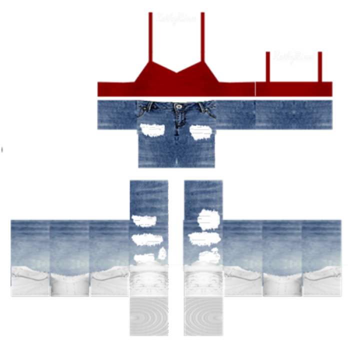 Cute Red Halter with Jeans Roblox decal