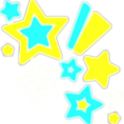 Glowing Emissive Harajuku Star Background Cyan
