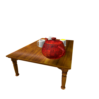 Realistic table with tea