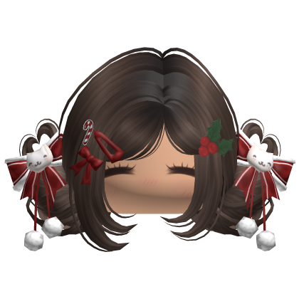 ♡ Christmas Buns w/ Bows (Brown)