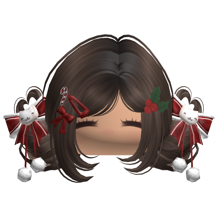 ♡ Christmas Buns w/ Bows (Brown)