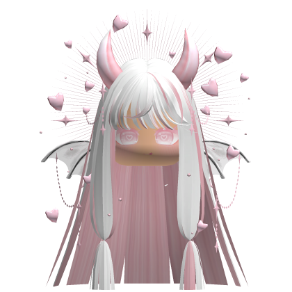 Cute Demonic Wings Heart Hair (Black)