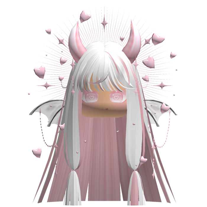 Cute Demonic Wings Heart Hair (Black)