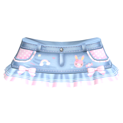 ♡꒱ adorable light blue mezzo piano jean skirt Roblox item