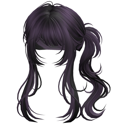 Messy Vamp Cyber Wolfcut Ponytail Purple&Black Roblox item
