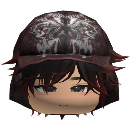 Emo Anime Spikey Boy Hair w/ Red Hat (Red)