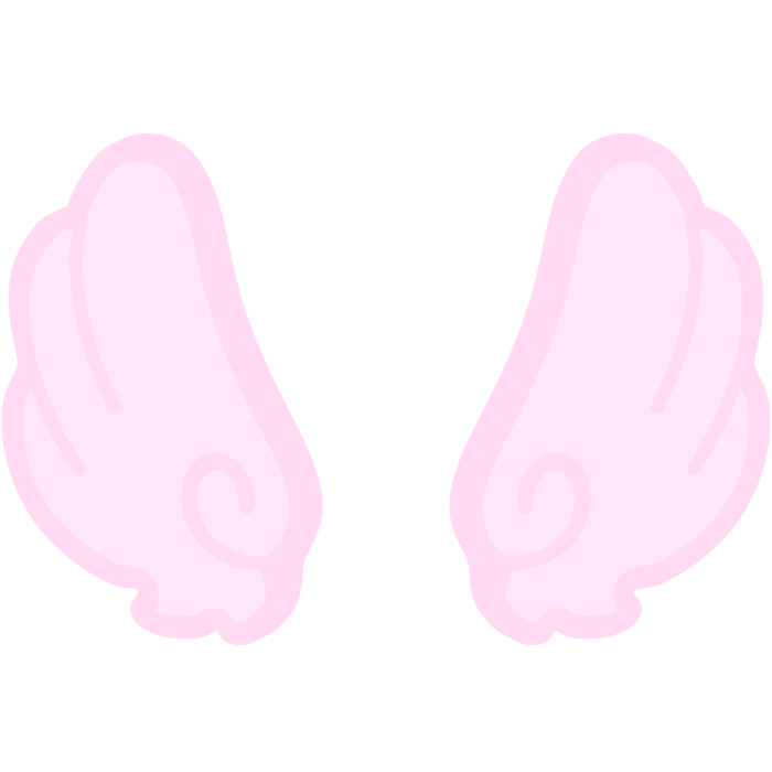 ♡ Cute Upward Glowing Angel Wings in Pastel Pink