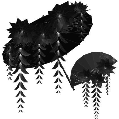 Black and White Cherry Blossom Umbrella and Fan