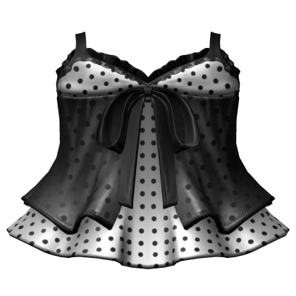 ┊♰ ꒱ gothic laced polka dot layered dress ꒰black꒱  Roblox item