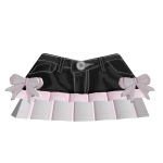coquette pink denim skirt