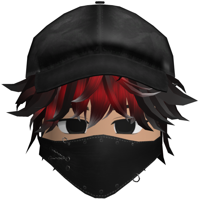 Beautiful boy, emo mask & cap, Y2K skater (Red)