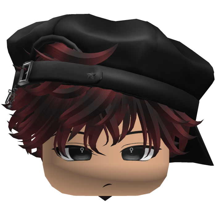 Cute Boy Red Black hair with a cap Y2K