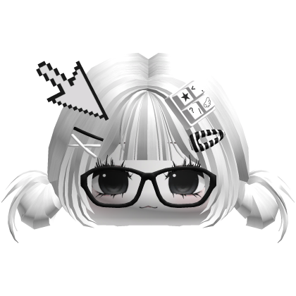 ♡ cute moe girl  w glasses black