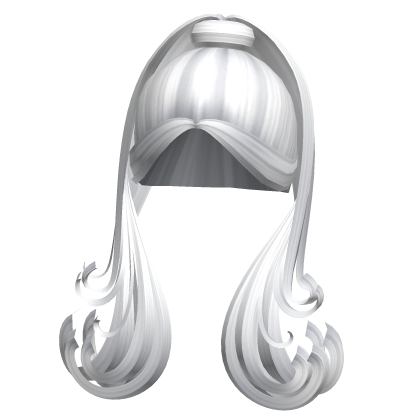 -',ৎ White Curly Street Ponytail with Bangs