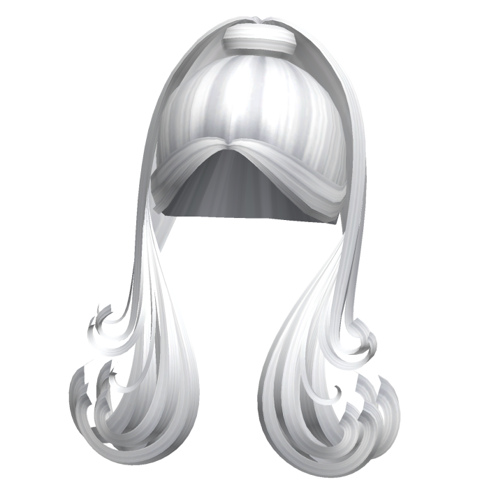 -',ৎ White Curly Street Ponytail with Bangs