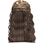 Boho Bandana Wavy Hair (Brown)