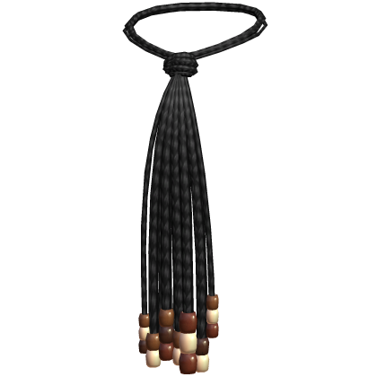 ☆ Black Beaded Braid Tie (3.0) Roblox item