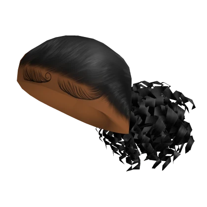 Roblox hair preview for Curly Ponytail Black