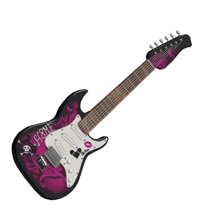 hot pink scene electric guitar