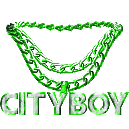 Green CITY BOY Diamond Chain Necklace Roblox item