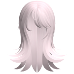 adorable wispy hair long side bang in light pink