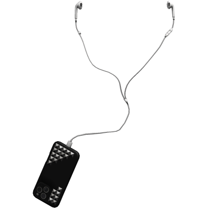 Black Studded Phone Wired Earphones