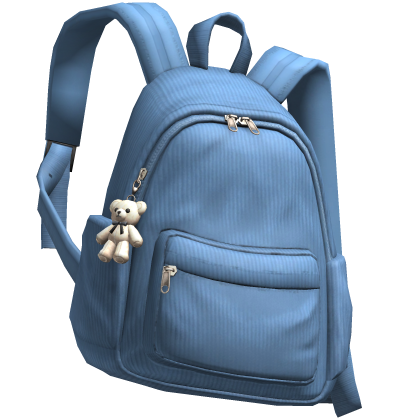 Blue Corduroy Backpack with Bear Charm [3.0] 