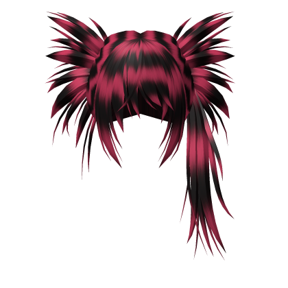Y2K Spikey Alt Scene Hair Black and Burgundy