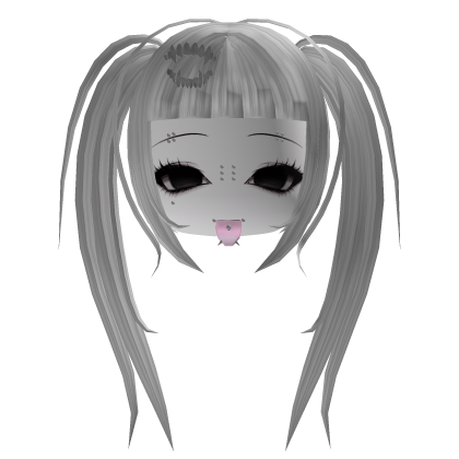 Emo Punk Piercings Girl Head | White Roblox item
