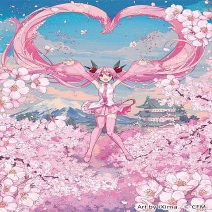 Sakura miku vocalid poster anime kawaii Roblox decal