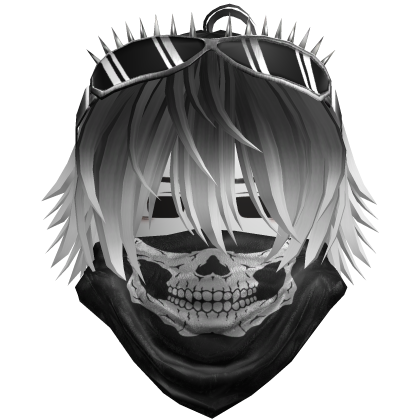 Emo Vkei Skull Bandana Hair Black/White