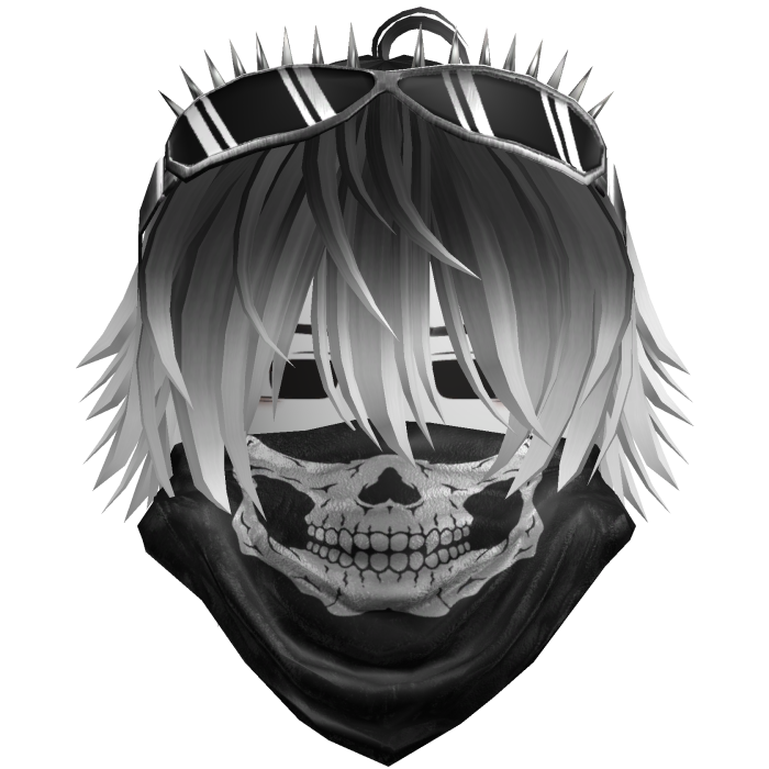 Emo Vkei Skull Bandana Hair Black/White