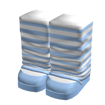 Striped Leg Warmers with Shoes - Blue