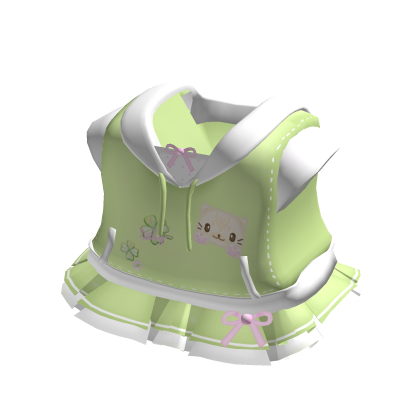 ♡ lucky clover kitty hoodie dress in green