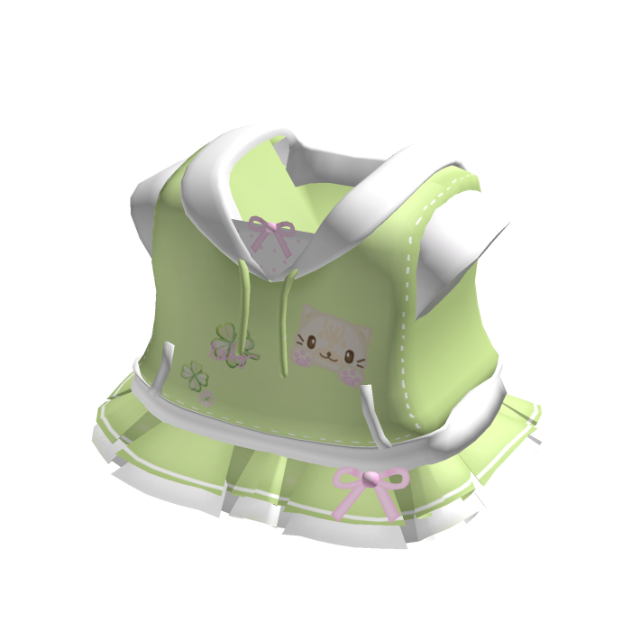 ♡ lucky clover kitty hoodie dress in green