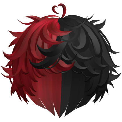 Red&Black Cute Swirly Curly Kawaii Messy Hair Roblox item