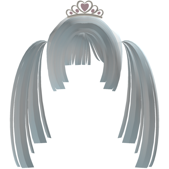 blue double yandere tiara pigtails
