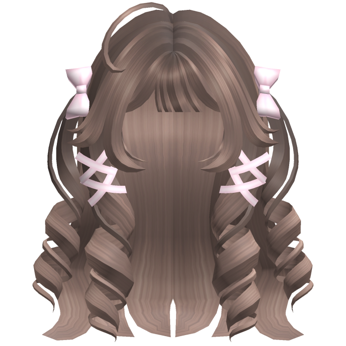 Cutecore Curly Hair w Kawaii Ribbons Milktea Brown