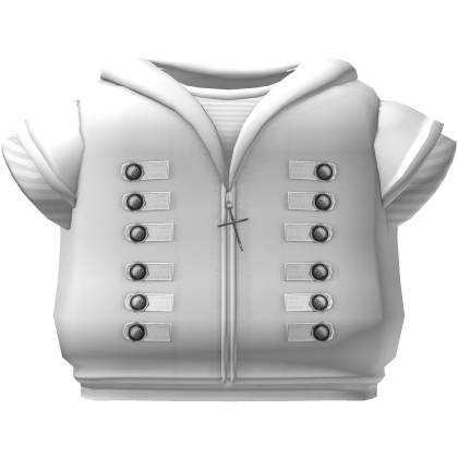 gothic striped button hoodie w cross white