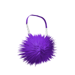 Fluffy Purple Purse with Silver Chain 3.0