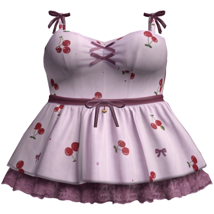 Cherry Ribbon Mini Dress